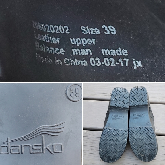 Dansko Professional Black Oiled Leather Platform Chunky Slip-on Clogs 39 - Picture 8 of 9